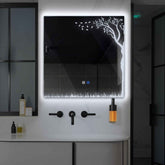 LED Spiegel Quadratisch | Touch-Schalter | Anti-Beschlag-Funktion | Kaltweißes Licht - Reyze Seria Good Vibes Model 8